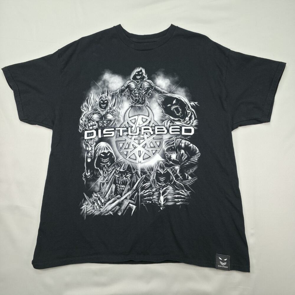 Disturbed XL Black Band Tee Double Sided Graphic Ten Thousand Fists Metal Rock